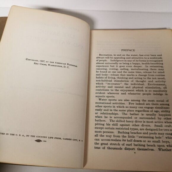 1937 American Red Cross Life Saving Water Safety Book First Aid Vintage Counsell - Picture 6 of 10
